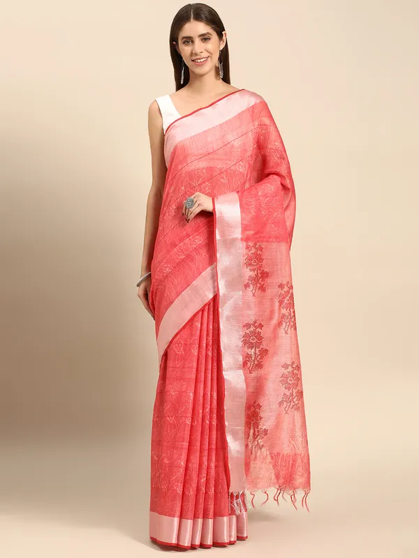 Peach_colour_Silk_Blend_Saree_for_Women