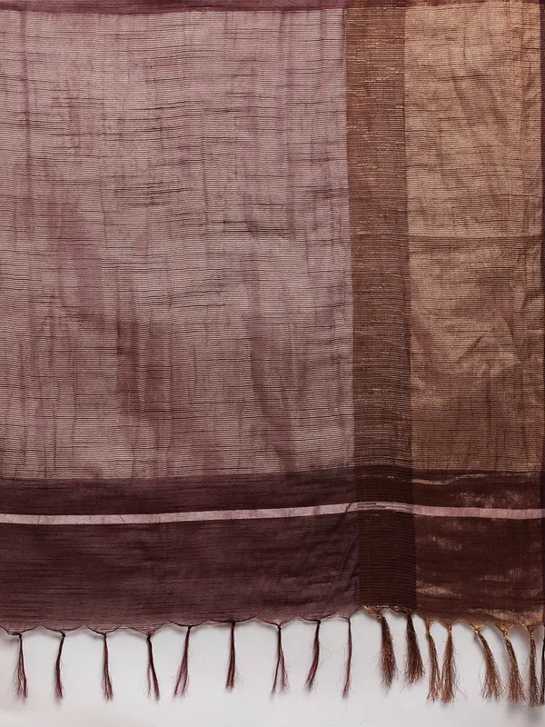 Brown_colour_Silk_Blend_Saree_for_Women