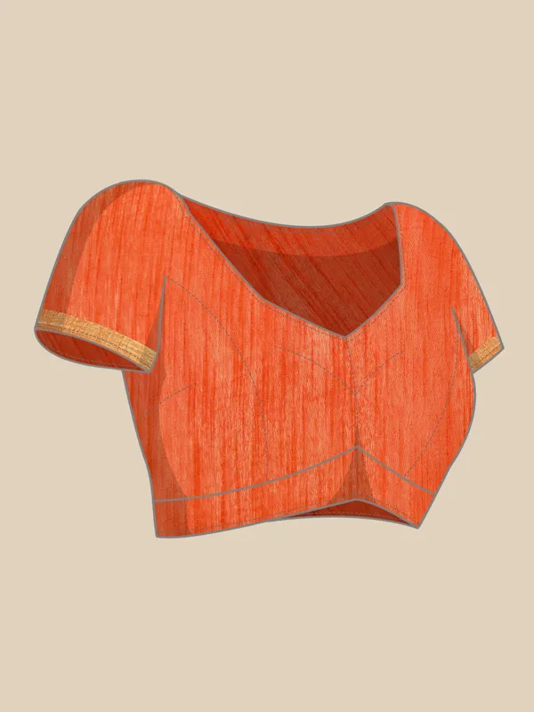 Orange_colour_Silk_Blend_Saree_for_Women