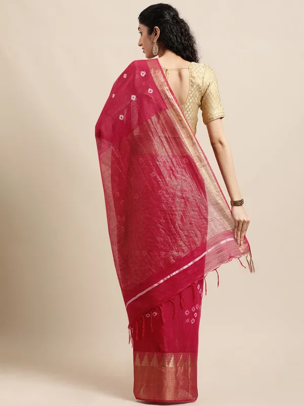 Magenta_colour_Silk_Blend_Saree_for_Women