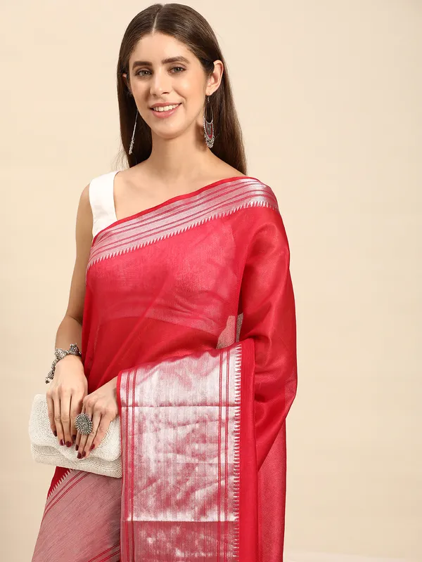 Pink_colour_Silk_Blend_Saree_for_Women