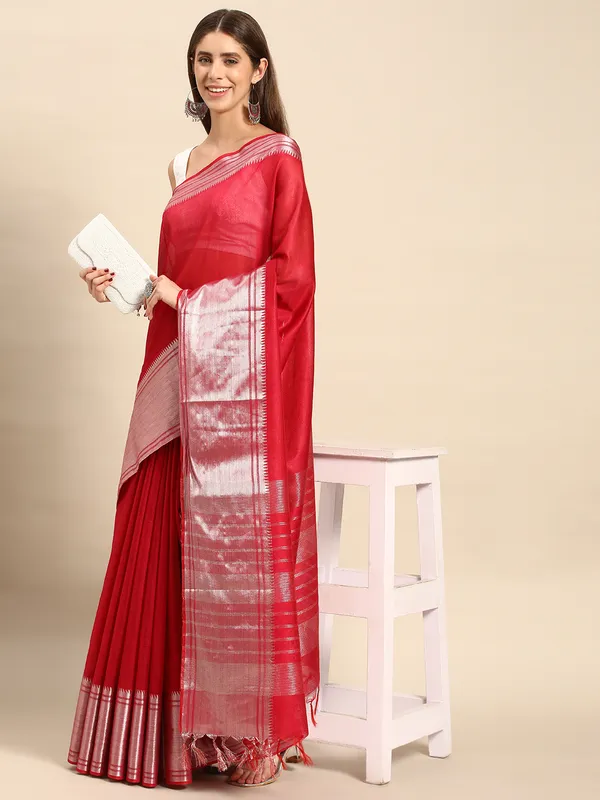 Pink_colour_Silk_Blend_Saree_for_Women
