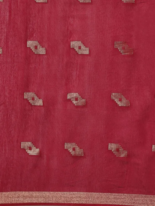 Maroon_colour_Silk_Blend_Saree_for_Women