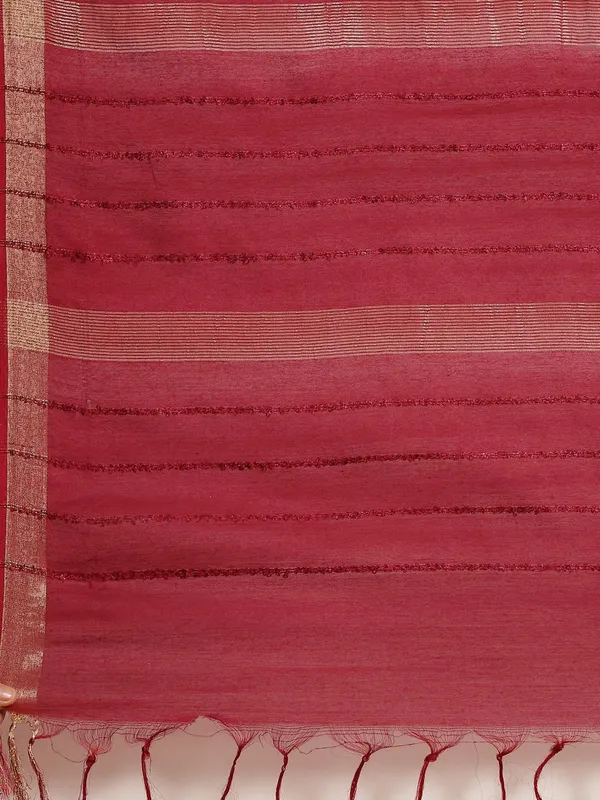 Maroon_colour_Silk_Blend_Saree_for_Women