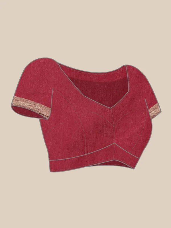 Maroon_colour_Silk_Blend_Saree_for_Women