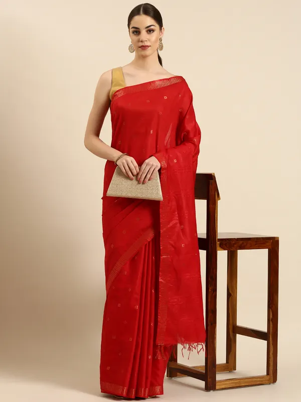 Red_colour_Silk_Blend_Saree_for_Women