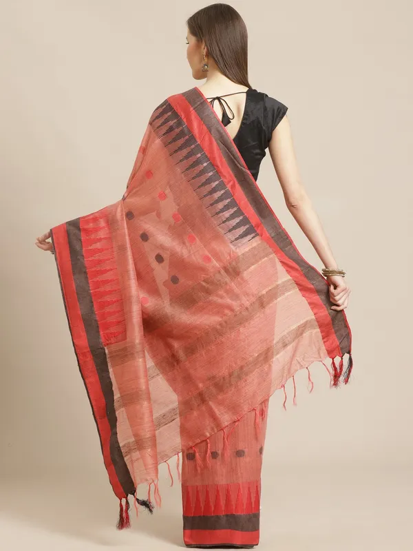 Peach_colour_Silk_Blend_Saree_for_Women