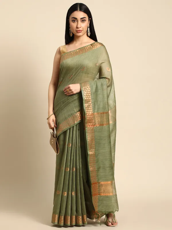 Green_colour_Silk_Blend_Saree_for_Women