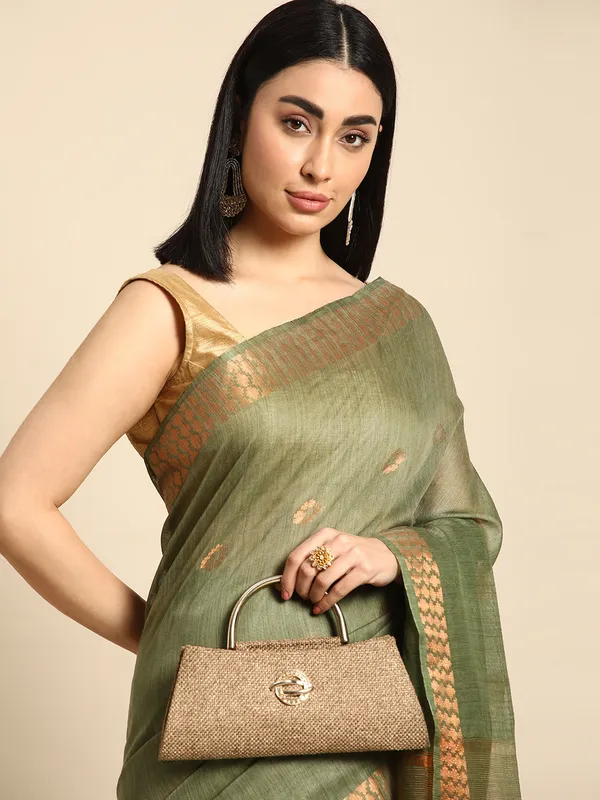Green_colour_Silk_Blend_Saree_for_Women