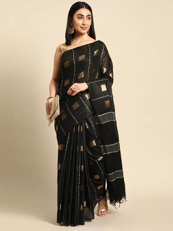 Black_colour_Silk_Blend_Saree_for_Women