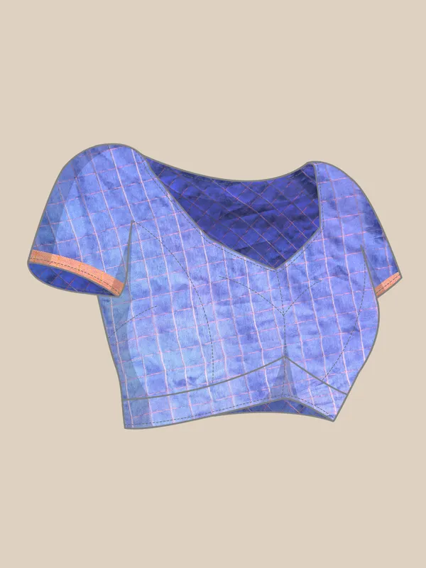 Navy_Blue_colour_Silk_Blend_Saree_for_Women