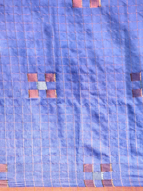 Navy_Blue_colour_Silk_Blend_Saree_for_Women