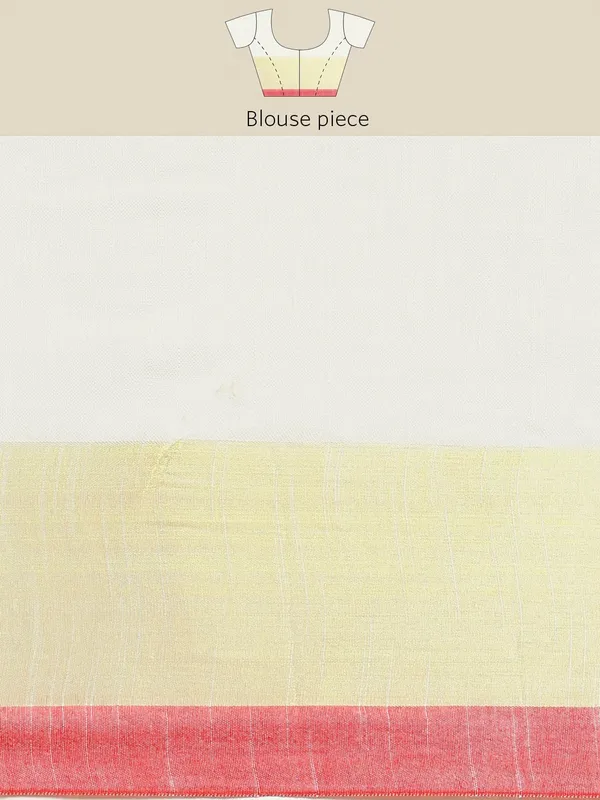 White_colour_Linen_Blend_Saree_for_Women