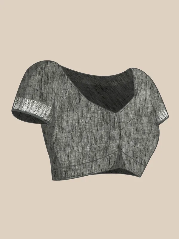 Grey_colour_Silk_Blend_Saree_for_Women