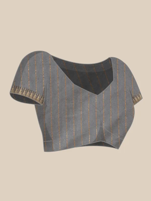 Grey_colour_Silk_Blend_Saree_for_Women