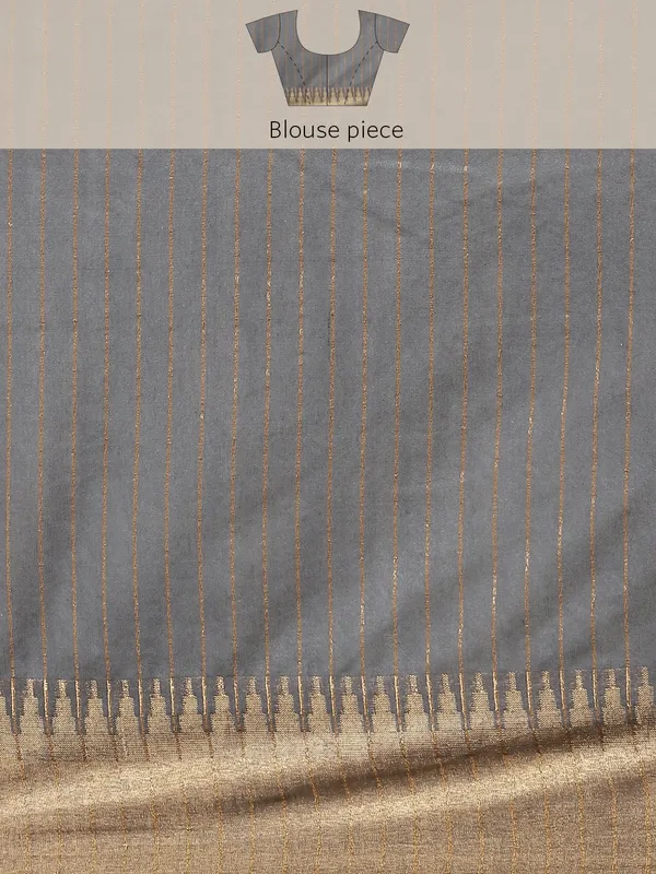 Grey_colour_Silk_Blend_Saree_for_Women