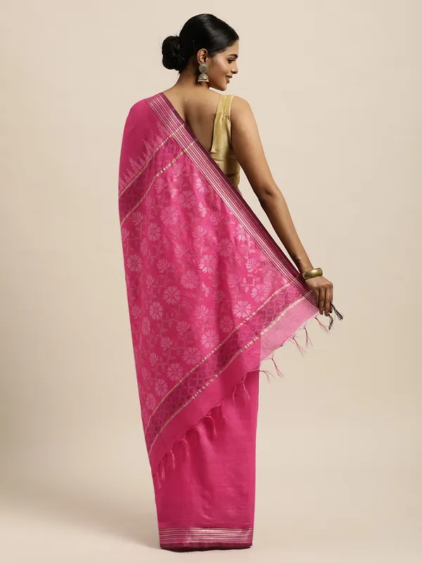 Pink_colour_Silk_Blend_Saree_for_Women