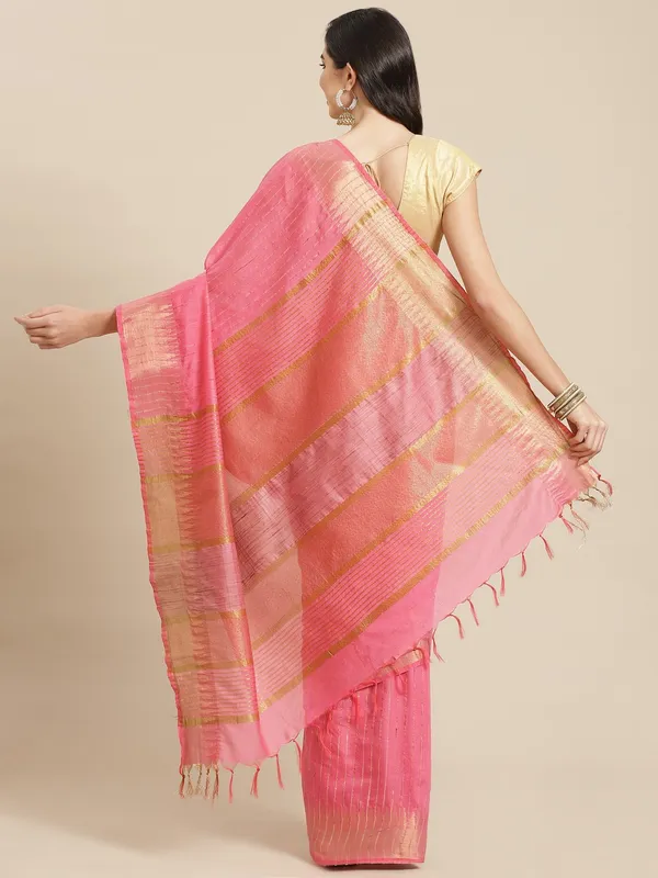 Pink_colour_Silk_Blend_Saree_for_Women