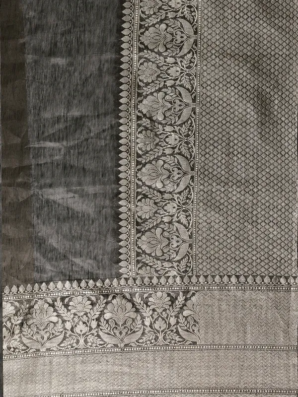 Black_colour_Linen_Blend_Saree_for_Women