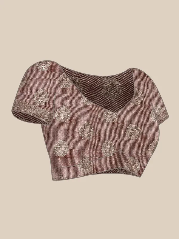Brown_colour_Pure_Linen_Saree_for_Women