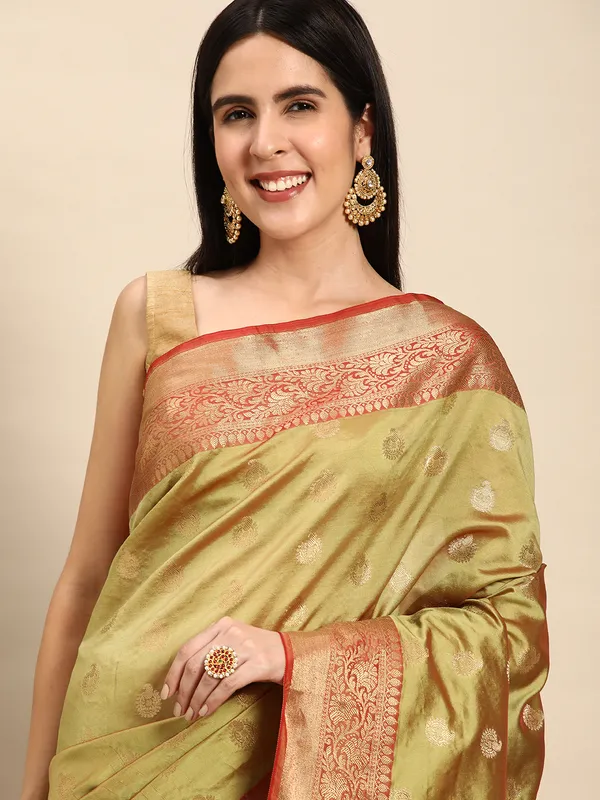 Green_colour_Silk_Blend_Saree_for_Women