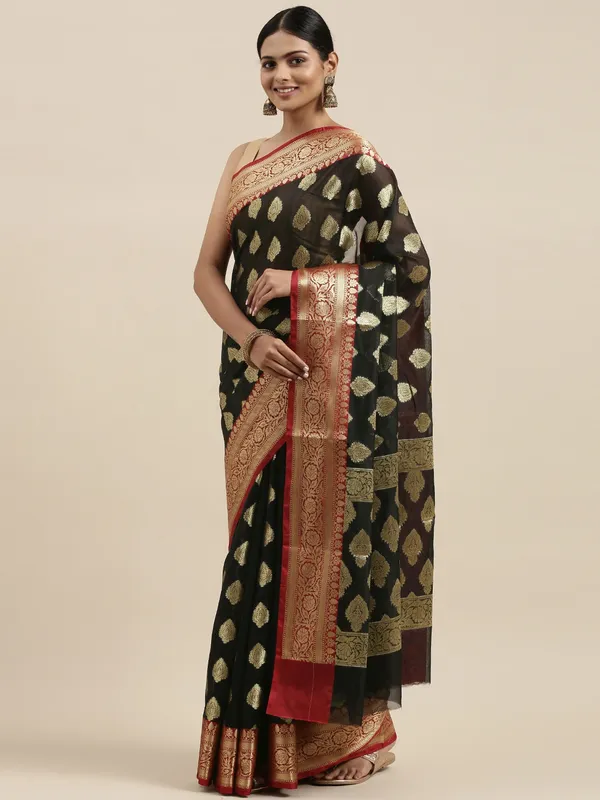 Black_colour_Silk_Blend_Saree_for_Women