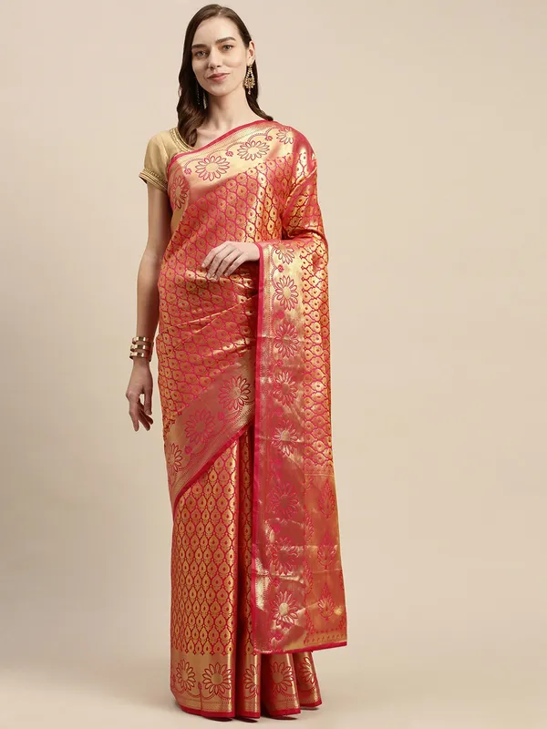 Pink_colour_Silk_Blend_Saree_for_Women