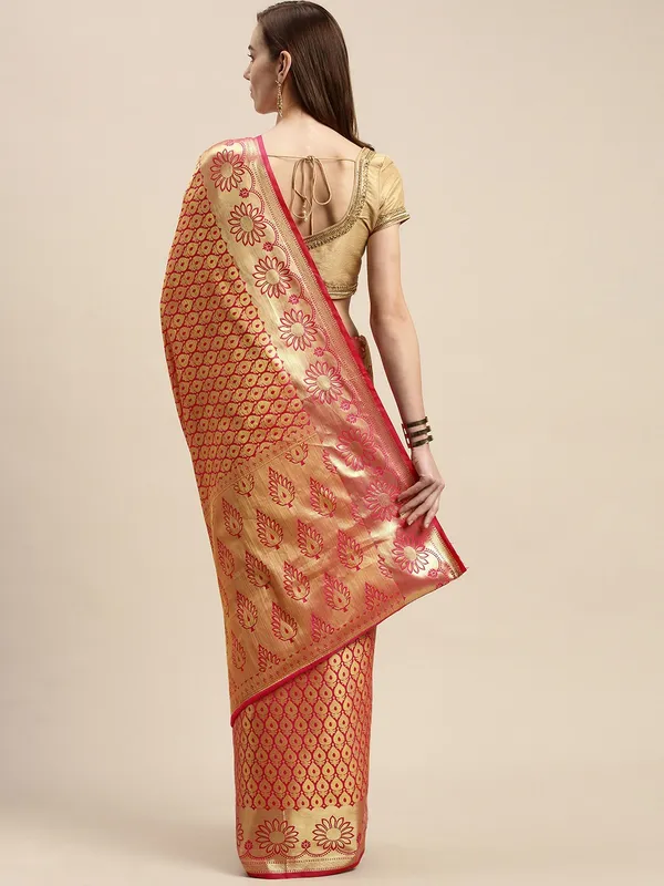 Pink_colour_Silk_Blend_Saree_for_Women