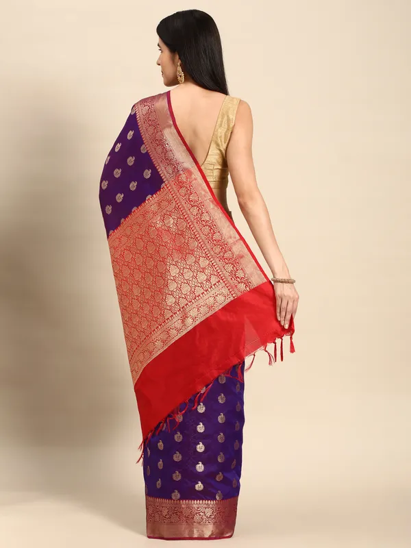 Purple_colour_Silk_Blend_Saree_for_Women