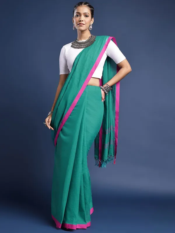 Blue_colour_Pure_Cotton_Saree_for_Women