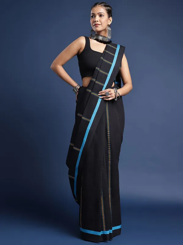 Black_colour_Pure_Cotton_Saree_for_Women