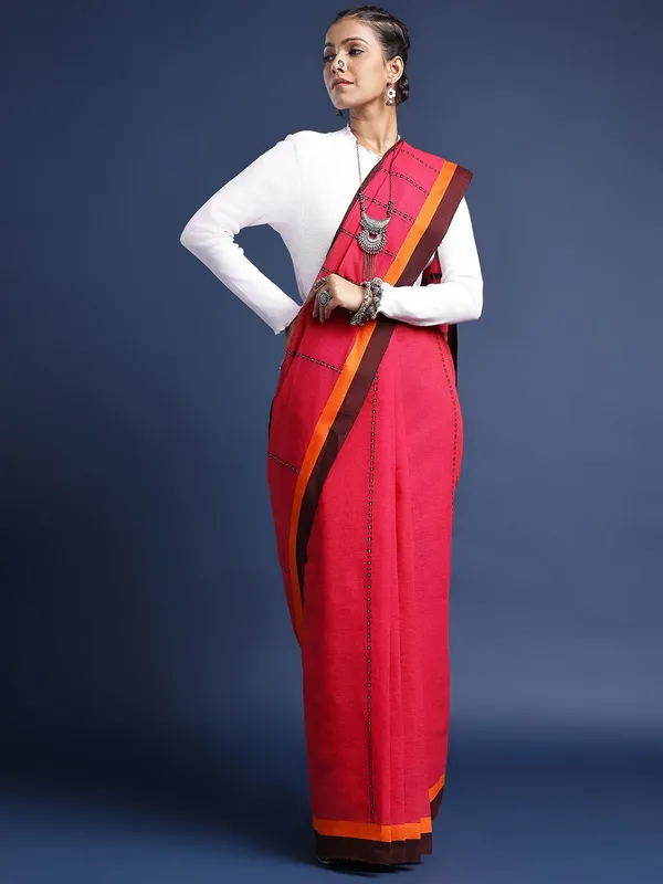 Pink_colour_Pure_Cotton_Saree_for_Women
