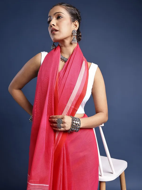 Pink_colour_Pure_Cotton_Saree_for_Women