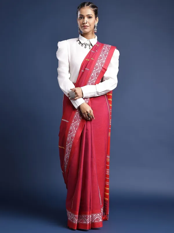 Pink_colour_Pure_Cotton_Saree_for_Women