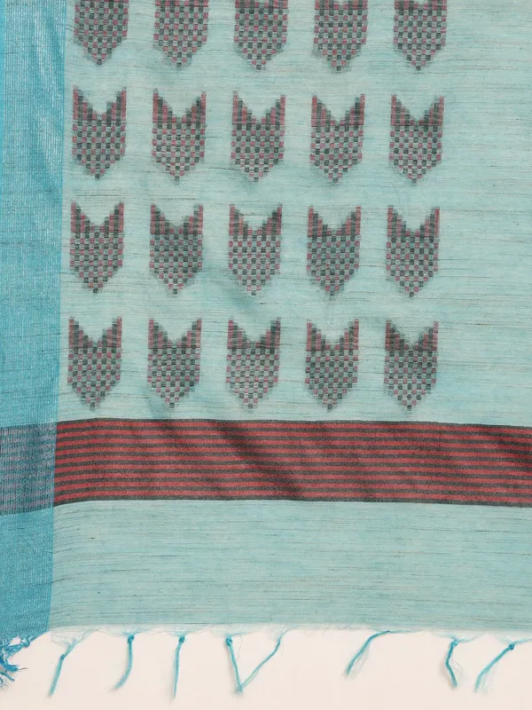 Blue_colour_Silk_Blend_Saree_for_Women