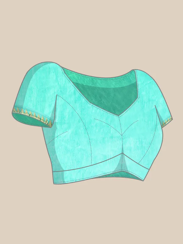 Sea_Green_colour_Silk_Blend_Saree_for_Women