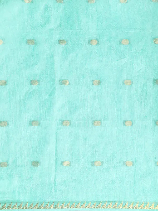 Sea_Green_colour_Silk_Blend_Saree_for_Women