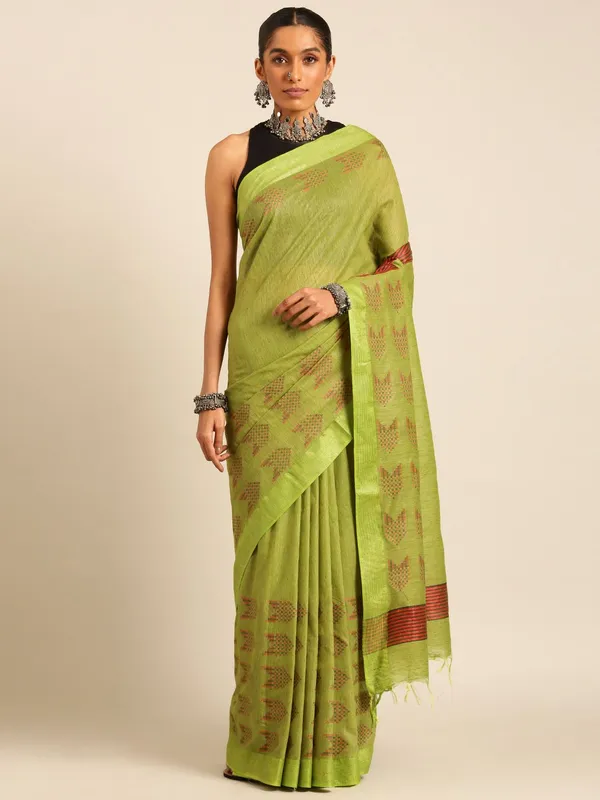 Green_colour_Silk_Blend_Saree_for_Women