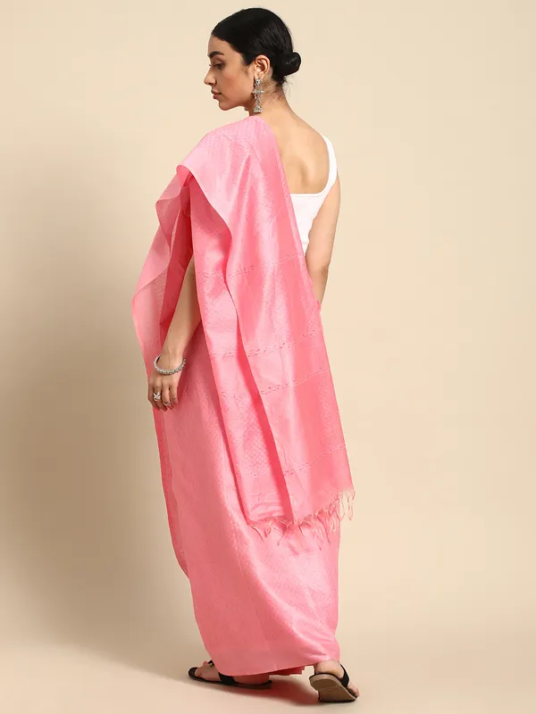 Pink_colour_Silk_Blend_Saree_for_Women