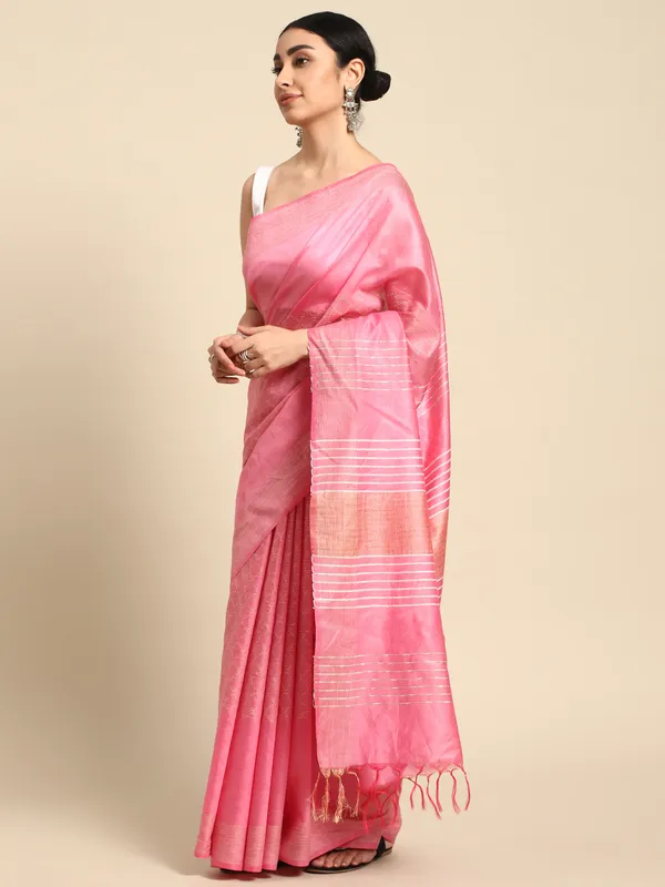 Pink_colour_Silk_Blend_Saree_for_Women