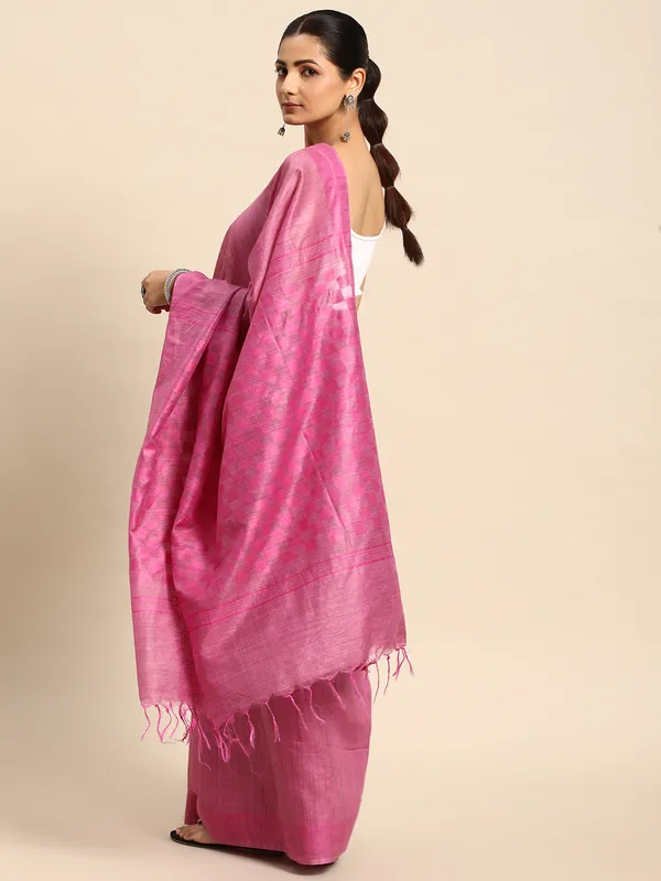Pink_colour_Silk_Blend_Saree_for_Women