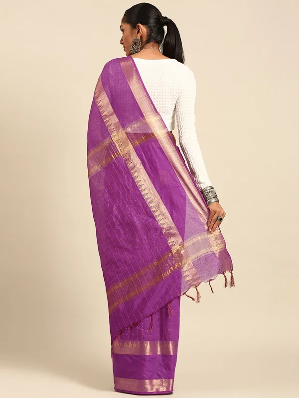 Purple_colour_Silk_Blend_Saree_for_Women
