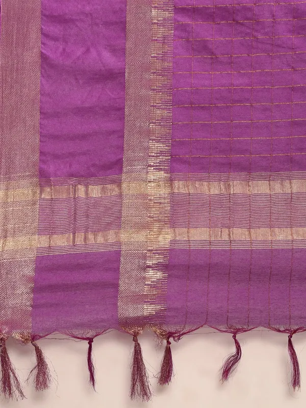 Purple_colour_Silk_Blend_Saree_for_Women