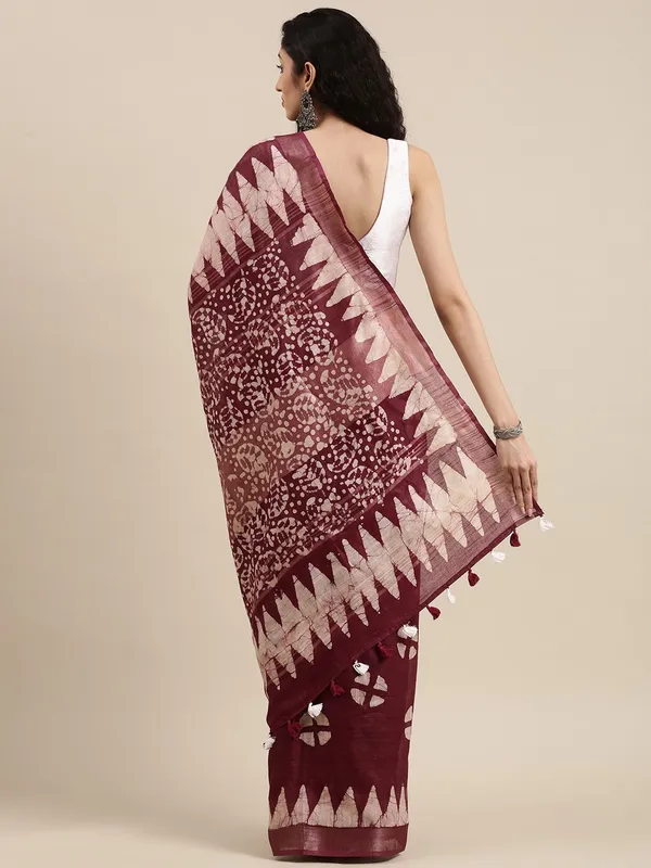 Purple_colour_Cotton_Blend_Saree_for_Women
