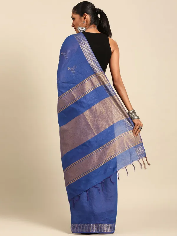 Blue_colour_Silk_Blend_Saree_for_Women