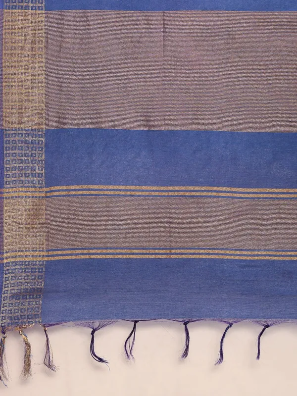 Blue_colour_Silk_Blend_Saree_for_Women