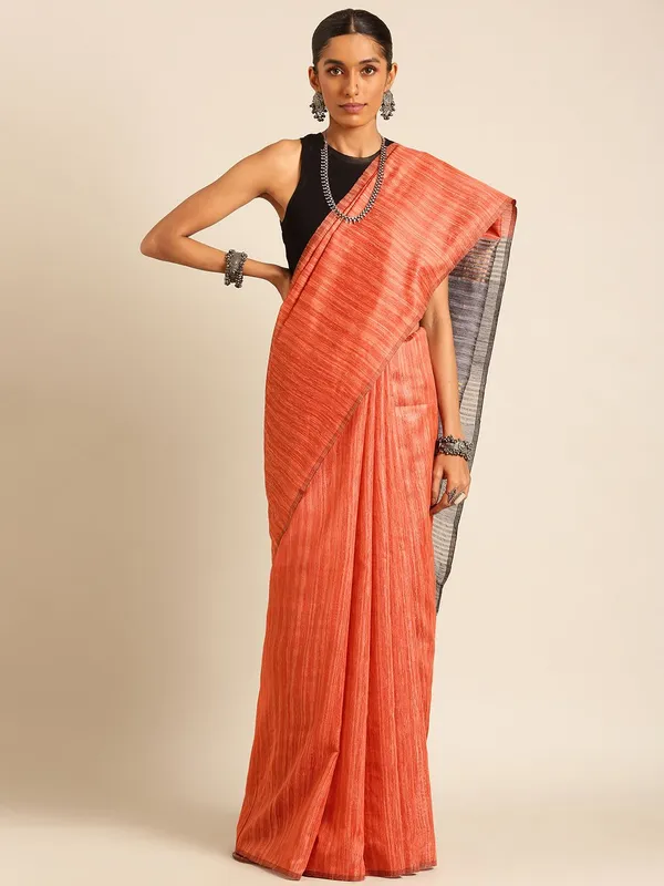 Peach_colour_Silk_Blend_Saree_for_Women
