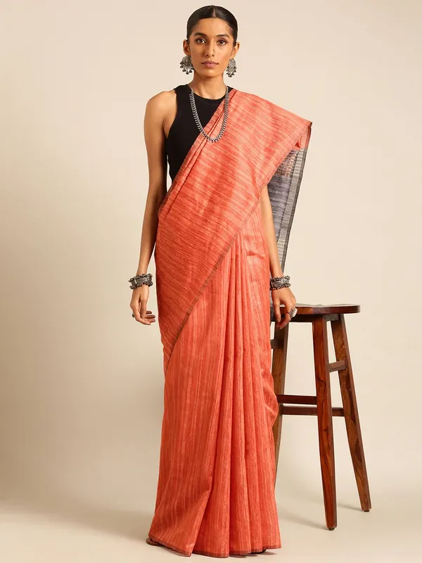 Peach_colour_Silk_Blend_Saree_for_Women