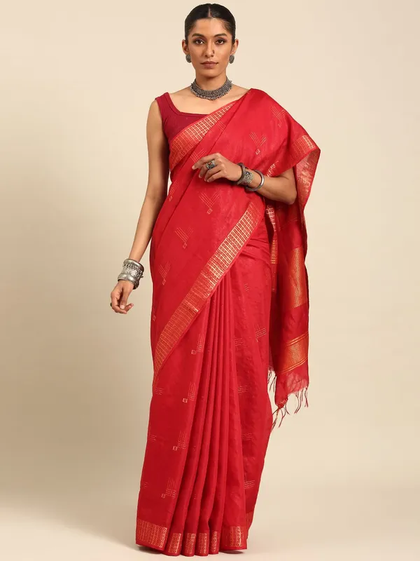 Red_colour_Silk_Blend_Saree_for_Women