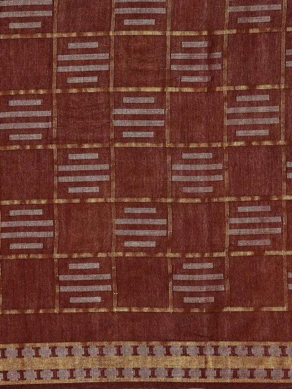Brown_colour_Silk_Blend_Saree_for_Women